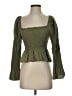 Topshop Green 3/4 Sleeve Top Size 2 - photo 1