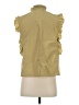 Samsoe Samsoe 100% Cotton Yellow Tan Sleeveless Button-Down Shirt Size S - photo 2
