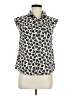 Marc by Marc Jacobs Animal Print Ivory Sleeveless Button-Down Shirt Size 8 - photo 1