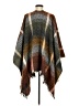 Le Moda 100% Polyester Brown Orange Poncho One size - photo 2