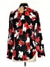 J.Crew 100% Silk Floral Black Long Sleeve Silk Top Size 4 - photo 2