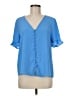 CeCe Blue Short Sleeve Blouse Size M - photo 1
