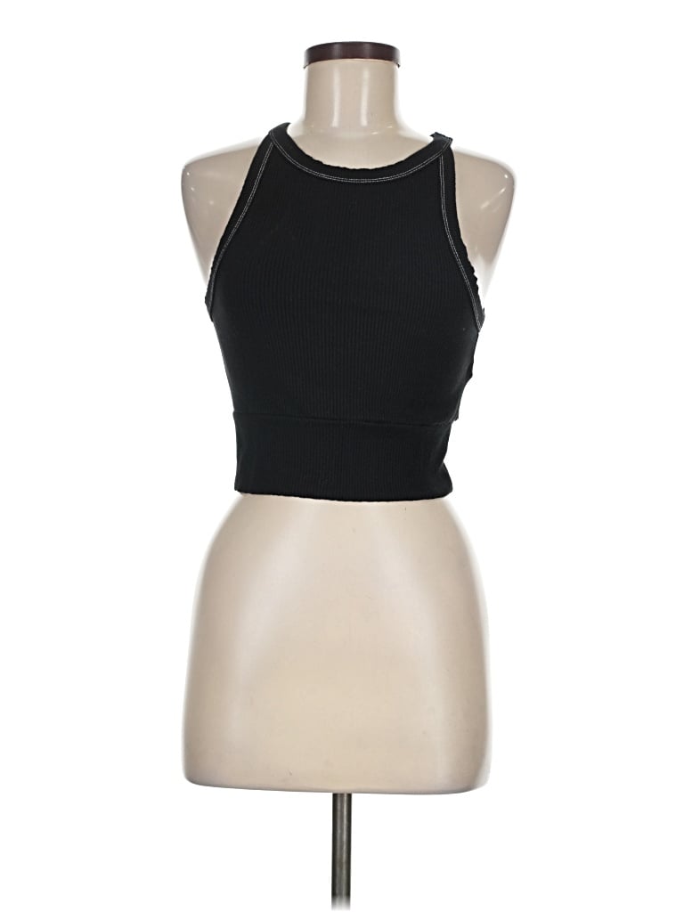 Pre-owned Forever 21 Sleeveless Top Black Halter Neckline Tops