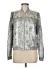 T Tahari 100% Polyester Metallic Silver Jacket Size M - photo 1