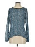 Eyelash Couture Blue Long Sleeve Blouse Size S - photo 1