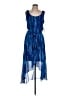 MSK 100% Polyester Tie-dye Blue Cocktail Dress Size 12 - photo 1