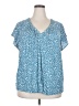 Torrid Blue Short Sleeve Blouse Size 2X Plus (2) - photo 1