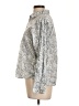 Aventura 100% Cotton Print Silver Long Sleeve Blouse Size L - photo 5