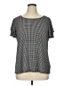 Adrianna Papell Houndstooth Black Short Sleeve Top Size 1X - photo 1
