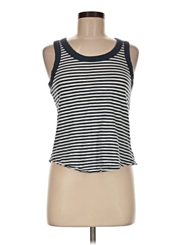 Madewell Whisper Cotton Crewneck Tank Top in Stripe (view 1)