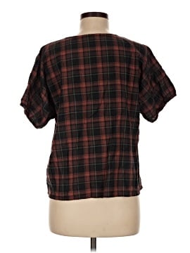 Madewell Gathered V-Neck Top in Plaid (view 2)