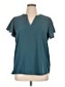 Maurices 100% Polyester Teal Short Sleeve Blouse Size XL - photo 1