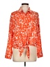 Nine West 100% Polyester Orange 3/4 Sleeve Blouse Size L - photo 1