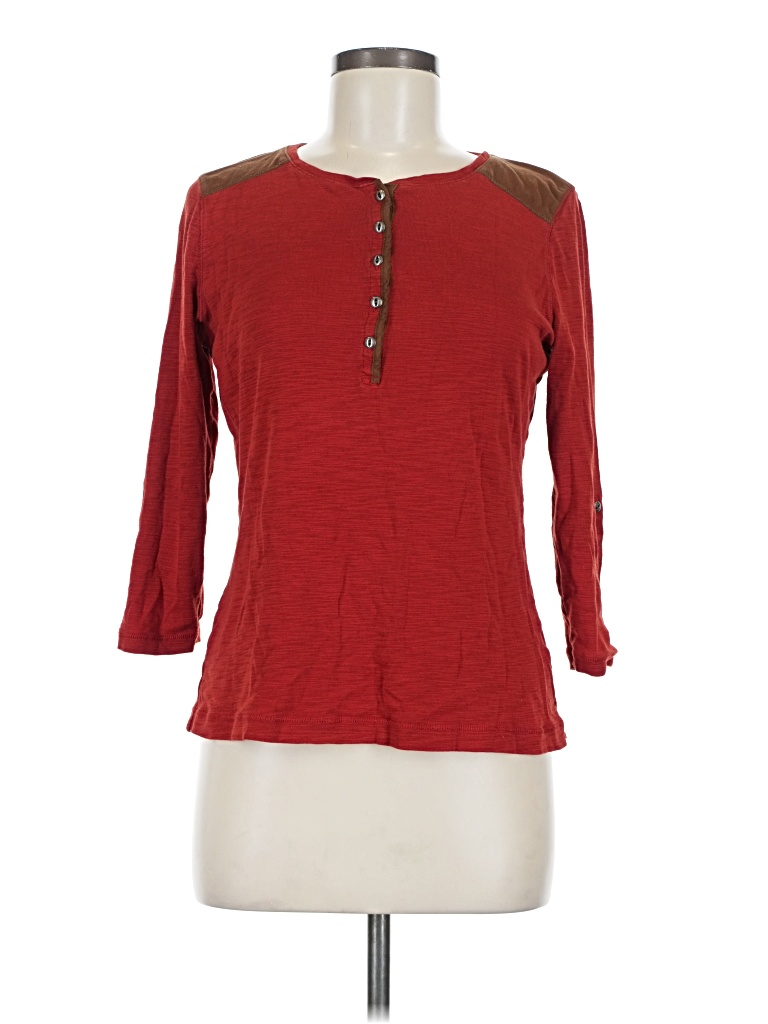 Pre-owned Lauren Jeans Co. 3/4 Sleeve Top In Red
