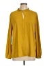 Ann Taylor LOFT 100% Polyester Yellow Long Sleeve Blouse Size L - photo 1