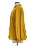 Ann Taylor LOFT 100% Polyester Yellow Long Sleeve Blouse Size L - photo 5