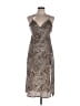 Blossom 100% Polyester Animal Print Silver Cocktail Dress Size 10 - photo 1