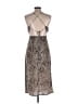 Blossom 100% Polyester Animal Print Silver Cocktail Dress Size 10 - photo 2