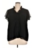Cato 100% Polyester Black Short Sleeve Blouse Size XL - photo 1