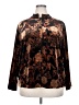 JM Collection Floral Brown Long Sleeve Blouse Size 2X - photo 1