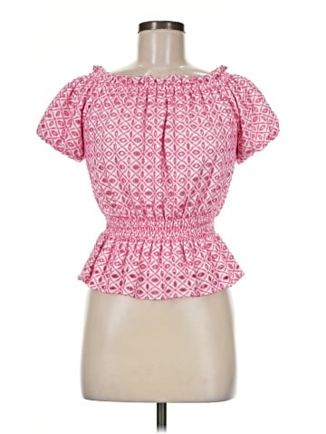 Aqua Short Sleeve Blouse (view 1)