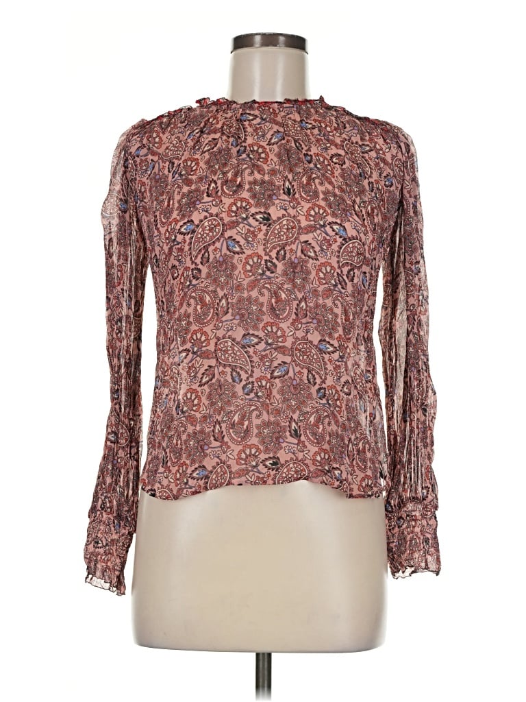 Pre-owned Boden Long Sleeve Blouse In Brown