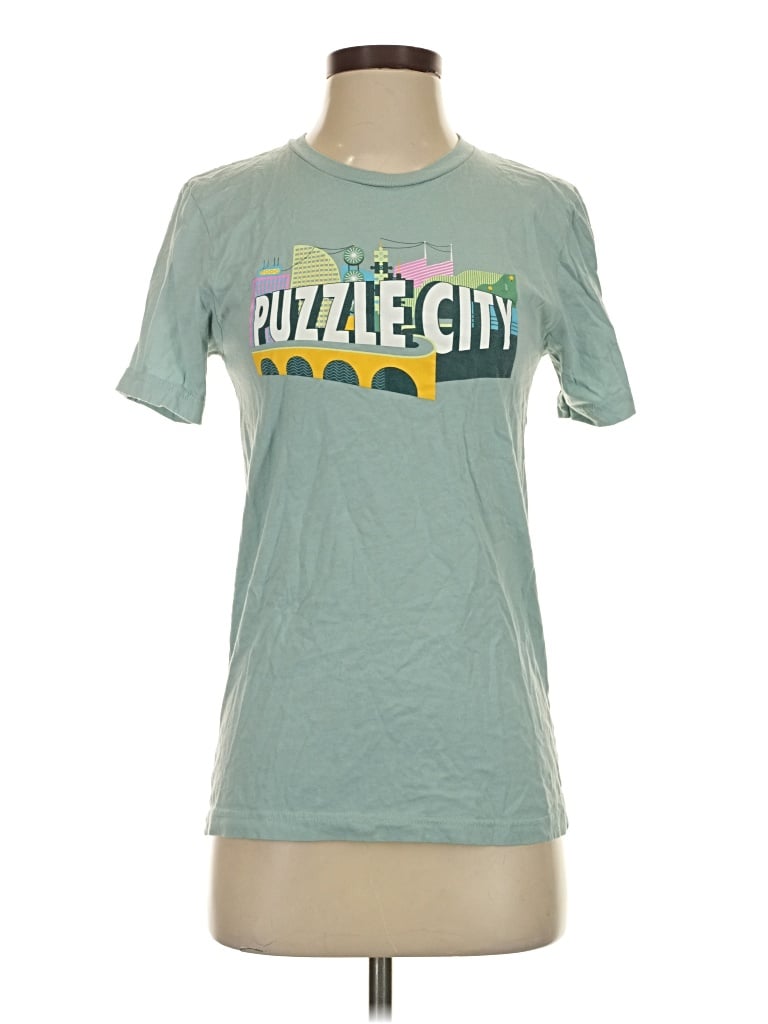 Pre-owned Canvas Short Sleeve T-shirt In Teal