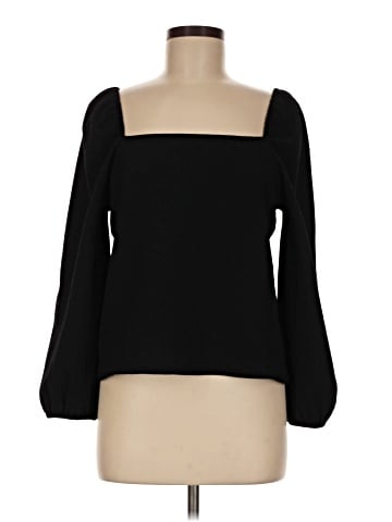 Madewell Crepe Square-Neck Puff-Sleeve Top (view 1)