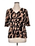 Liz Claiborne Brown Short Sleeve Blouse Size XL - photo 1