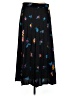MSGM 100% Polyester Print Black Casual Skirt Size EU (IT) 44 / US 8 - photo 2