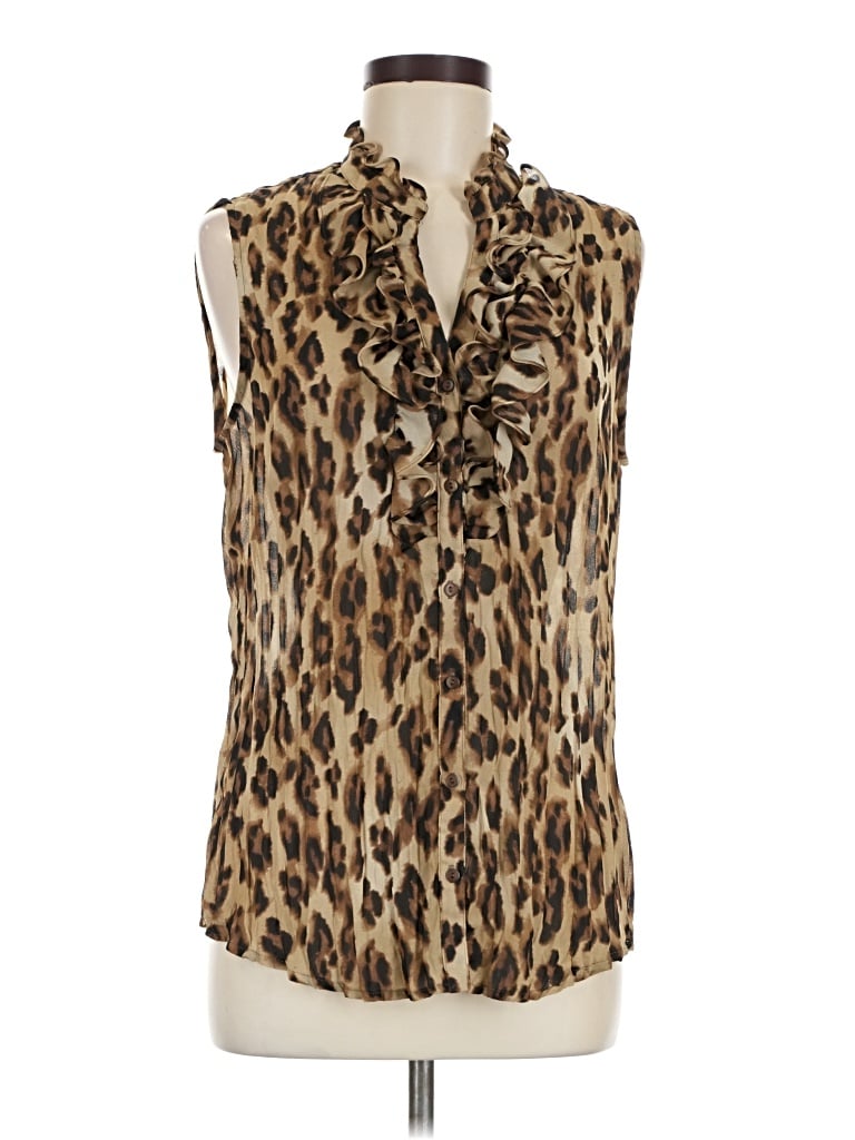 Pre-owned Sunny Leigh Sleeveless Blouse In Brown