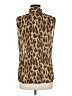 Sunny Leigh 100% Polyester Animal Print Brown Sleeveless Blouse Size M - photo 2