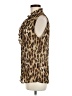 Sunny Leigh 100% Polyester Animal Print Brown Sleeveless Blouse Size M - photo 5
