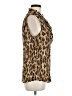 Sunny Leigh 100% Polyester Animal Print Brown Sleeveless Blouse Size M - photo 4