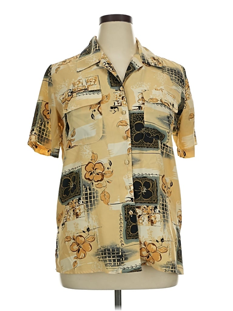 Pre-owned Milano Short Sleeve Blouse In Gold