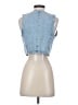 Zara Blue Sleeveless Button-Down Shirt Size S - photo 2