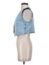 Zara Blue Sleeveless Button-Down Shirt Size S - photo 5