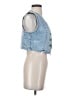 Zara Blue Sleeveless Button-Down Shirt Size S - photo 4