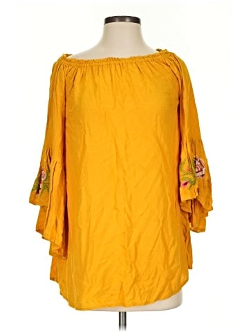 Feathers 3/4 Sleeve Blouse (view 1)