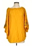 Feathers 100% Rayon Yellow 3/4 Sleeve Blouse Size S - photo 1