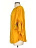 Feathers 100% Rayon Yellow 3/4 Sleeve Blouse Size S - photo 5