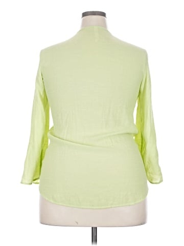 NY Collection 3/4 Sleeve Button-Down Shirt (view 2)