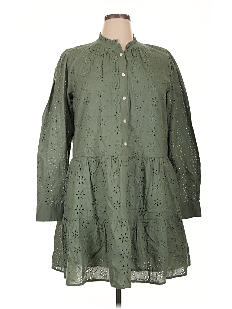 Pre-owned Gap 3/4 Sleeve Blouse In Green