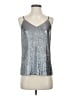 Ann Taylor LOFT 100% Polyester Metallic Silver Sleeveless Top Size XXS (petite) - photo 1