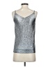 Ann Taylor LOFT 100% Polyester Metallic Silver Sleeveless Top Size XXS (petite) - photo 2