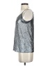 Ann Taylor LOFT 100% Polyester Metallic Silver Sleeveless Top Size XXS (petite) - photo 5