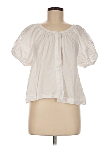 Madewell Embroidered Puff-Sleeve A-Line Top in Poplin (view 1)