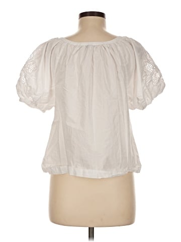 Madewell Embroidered Puff-Sleeve A-Line Top in Poplin (view 2)