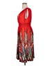 Win Win Print Red Cocktail Dress Size XL - photo 5