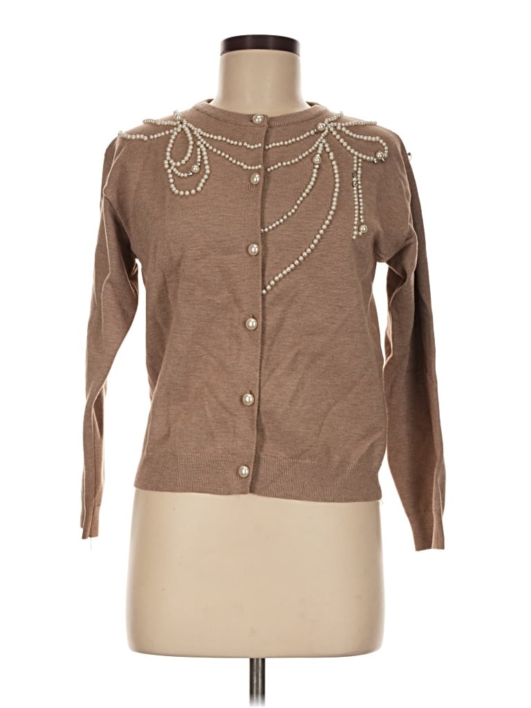 Pre-owned Liv Cardigan Sweater In Brown